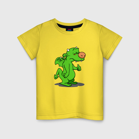 Детская футболка хлопок с принтом Просто дракон 2024 в Белгороде, 100% хлопок | круглый вырез горловины, полуприлегающий силуэт, длина до линии бедер | 