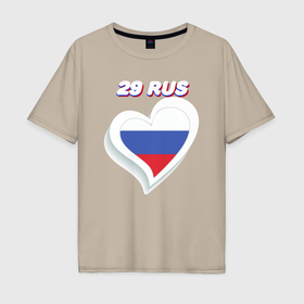 Мужская футболка хлопок Oversize с принтом 29 регион Архангельская область , 100% хлопок | свободный крой, круглый ворот, “спинка” длиннее передней части | 