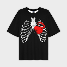 Мужская футболка oversize 3D с принтом Сердце качка в Петрозаводске,  |  | 
