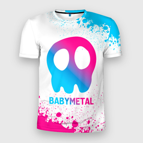 Мужская футболка 3D Slim с принтом Babymetal neon gradient style , 100% полиэстер с улучшенными характеристиками | приталенный силуэт, круглая горловина, широкие плечи, сужается к линии бедра | 