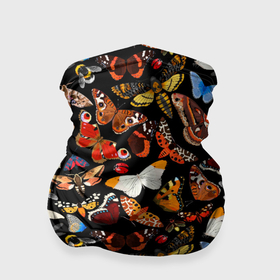 Бандана-труба 3D с принтом Разноцветные тропические бабочки в Новосибирске, 100% полиэстер, ткань с особыми свойствами — Activecool | плотность 150‒180 г/м2; хорошо тянется, но сохраняет форму | Тематика изображения на принте: 