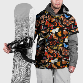 Накидка на куртку 3D с принтом Разноцветные тропические бабочки в Новосибирске, 100% полиэстер |  | Тематика изображения на принте: 