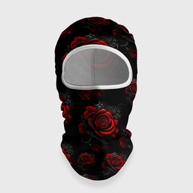 Балаклава 3D с принтом Красные розы цветы в Тюмени, 100% полиэстер, ткань с особыми свойствами — Activecool | плотность 150–180 г/м2; хорошо тянется, но при этом сохраняет форму. Закрывает шею, вокруг отверстия для глаз кайма. Единый размер | 