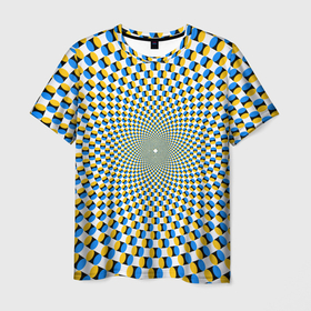 Мужская футболка 3D с принтом Оптическая иллюзия арт , 100% полиэфир | прямой крой, круглый вырез горловины, длина до линии бедер | 
