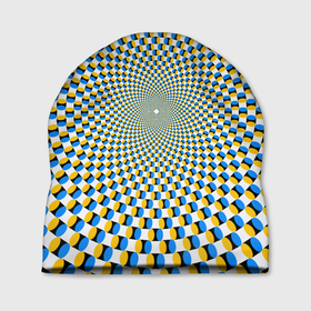 Шапка 3D с принтом Оптическая иллюзия арт в Курске, 100% полиэстер | универсальный размер, печать по всей поверхности изделия | 