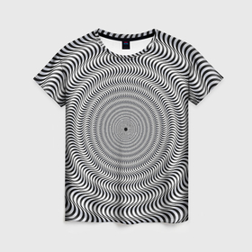 Женская футболка 3D с принтом Optical illusion в Петрозаводске, 100% полиэфир ( синтетическое хлопкоподобное полотно) | прямой крой, круглый вырез горловины, длина до линии бедер | 