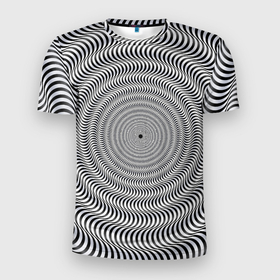 Мужская футболка 3D Slim с принтом Optical illusion в Екатеринбурге, 100% полиэстер с улучшенными характеристиками | приталенный силуэт, круглая горловина, широкие плечи, сужается к линии бедра | Тематика изображения на принте: 