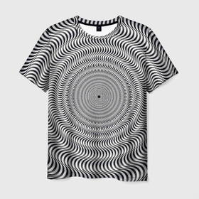 Мужская футболка 3D с принтом Optical illusion в Белгороде, 100% полиэфир | прямой крой, круглый вырез горловины, длина до линии бедер | 