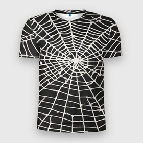 Мужская футболка 3D Slim с принтом Паучьи шедевры в Кировске, 100% полиэстер с улучшенными характеристиками | приталенный силуэт, круглая горловина, широкие плечи, сужается к линии бедра | 