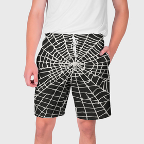 Мужские шорты 3D с принтом Паучьи шедевры в Тюмени,  полиэстер 100% | прямой крой, два кармана без застежек по бокам. Мягкая трикотажная резинка на поясе, внутри которой широкие завязки. Длина чуть выше колен | 