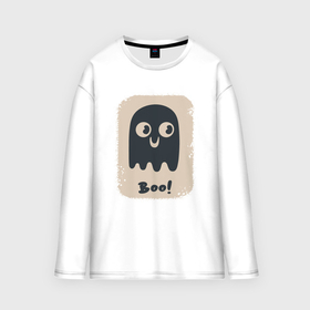 Мужской лонгслив oversize хлопок с принтом Boo в Тюмени,  |  | 