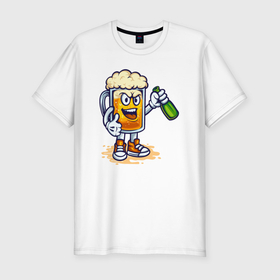 Мужская футболка хлопок Slim с принтом По пивку в Тюмени, 92% хлопок, 8% лайкра | приталенный силуэт, круглый вырез ворота, длина до линии бедра, короткий рукав | Тематика изображения на принте: 