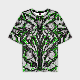 Мужская футболка oversize 3D с принтом Зелёная кибернетическая броня ,  |  | Тематика изображения на принте: 