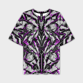 Мужская футболка oversize 3D с принтом Фиолетовая кибернетическая броня в Курске,  |  | Тематика изображения на принте: 