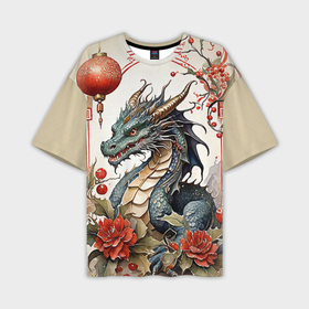 Мужская футболка oversize 3D с принтом Vintage dragon 2024 в Екатеринбурге,  |  | Тематика изображения на принте: 