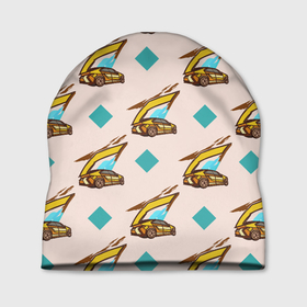 Шапка 3D с принтом Машина и ромб в Ухте, 100% полиэстер | универсальный размер, печать по всей поверхности изделия | Тематика изображения на принте: 