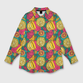 Мужская рубашка oversize 3D с принтом Банановые грозди ,  |  | 