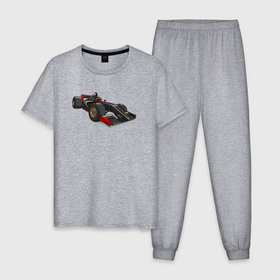 Мужская пижама хлопок с принтом Formula 1 Lotus в Белгороде, 100% хлопок | брюки и футболка прямого кроя, без карманов, на брюках мягкая резинка на поясе и по низу штанин
 | Тематика изображения на принте: 