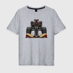 Мужская футболка хлопок Oversize с принтом Формула 1 Lotus в Санкт-Петербурге, 100% хлопок | свободный крой, круглый ворот, “спинка” длиннее передней части | 