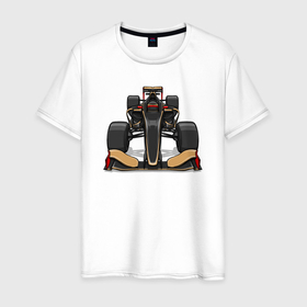 Мужская футболка хлопок с принтом Формула 1 Lotus в Санкт-Петербурге, 100% хлопок | прямой крой, круглый вырез горловины, длина до линии бедер, слегка спущенное плечо. | 
