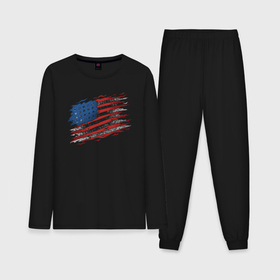Мужская пижама с лонгсливом хлопок с принтом USA flag ,  |  | Тематика изображения на принте: 
