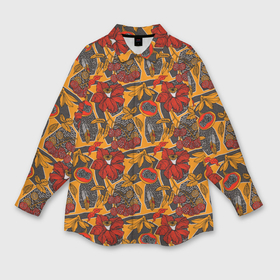 Мужская рубашка oversize 3D с принтом Цветочное разноцветье в Тюмени,  |  | Тематика изображения на принте: 