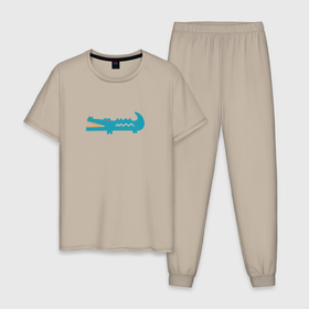 Мужская пижама хлопок с принтом Гроза болота в Тюмени, 100% хлопок | брюки и футболка прямого кроя, без карманов, на брюках мягкая резинка на поясе и по низу штанин
 | 