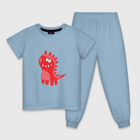 Детская пижама хлопок с принтом Дракоша красный в Курске, 100% хлопок |  брюки и футболка прямого кроя, без карманов, на брюках мягкая резинка на поясе и по низу штанин
 | Тематика изображения на принте: 