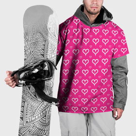 Накидка на куртку 3D с принтом Сердечки паттерн насыщенный розовый в Кировске, 100% полиэстер |  | Тематика изображения на принте: 
