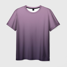 Мужская футболка 3D с принтом Градиент приглушенный фиолетовый в Санкт-Петербурге, 100% полиэфир | прямой крой, круглый вырез горловины, длина до линии бедер | 