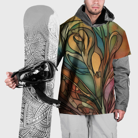 Накидка на куртку 3D с принтом Акварелика в стиле модерн в Новосибирске, 100% полиэстер |  | 