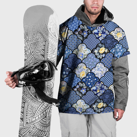 Накидка на куртку 3D с принтом Цветочный лоскутный коллаж , 100% полиэстер |  | 