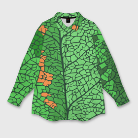 Мужская рубашка oversize 3D с принтом Макро лист осенний в Тюмени,  |  | 