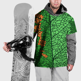 Накидка на куртку 3D с принтом Макро лист осенний в Тюмени, 100% полиэстер |  | 