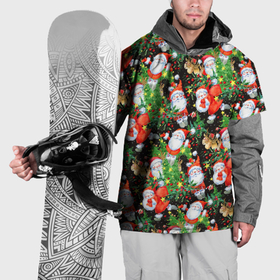 Накидка на куртку 3D с принтом Деды Морозы с подарками в Екатеринбурге, 100% полиэстер |  | Тематика изображения на принте: 