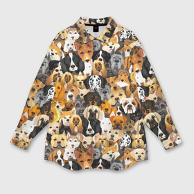 Мужская рубашка oversize 3D с принтом Собаки разных пород ,  |  | Тематика изображения на принте: 