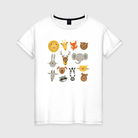 Женская футболка хлопок с принтом Животный мир в Екатеринбурге, 100% хлопок | прямой крой, круглый вырез горловины, длина до линии бедер, слегка спущенное плечо | 