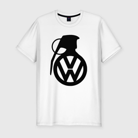 Мужская футболка хлопок Slim с принтом Volkswagen grenade в Кировске, 92% хлопок, 8% лайкра | приталенный силуэт, круглый вырез ворота, длина до линии бедра, короткий рукав | 