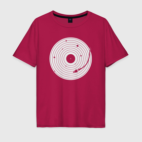 Мужская футболка хлопок Oversize с принтом Vinyl world в Тюмени, 100% хлопок | свободный крой, круглый ворот, “спинка” длиннее передней части | 