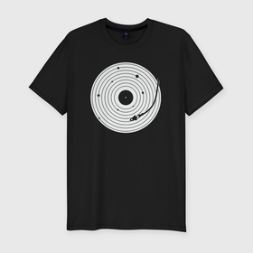 Мужская футболка хлопок Slim с принтом Vinyl world в Тюмени, 92% хлопок, 8% лайкра | приталенный силуэт, круглый вырез ворота, длина до линии бедра, короткий рукав | Тематика изображения на принте: 