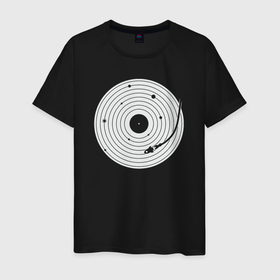 Мужская футболка хлопок с принтом Vinyl world в Тюмени, 100% хлопок | прямой крой, круглый вырез горловины, длина до линии бедер, слегка спущенное плечо. | 