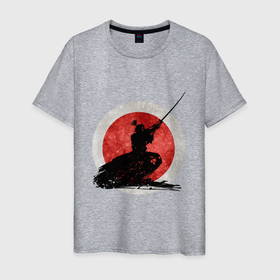 Мужская футболка хлопок с принтом Последний бой самурая в Новосибирске, 100% хлопок | прямой крой, круглый вырез горловины, длина до линии бедер, слегка спущенное плечо. | 