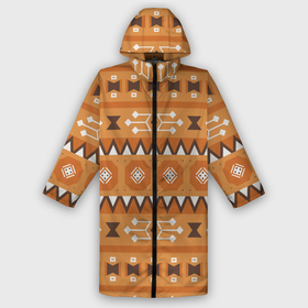 Мужской дождевик 3D с принтом Brown tribal geometric в Тюмени,  |  | 