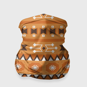 Бандана-труба 3D с принтом Brown tribal geometric в Тюмени, 100% полиэстер, ткань с особыми свойствами — Activecool | плотность 150‒180 г/м2; хорошо тянется, но сохраняет форму | Тематика изображения на принте: 