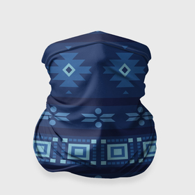 Бандана-труба 3D с принтом Blue tribal geometric в Тюмени, 100% полиэстер, ткань с особыми свойствами — Activecool | плотность 150‒180 г/м2; хорошо тянется, но сохраняет форму | Тематика изображения на принте: 