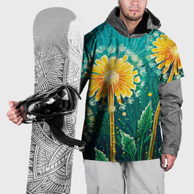 Накидка на куртку 3D с принтом Волшебные одуванчики , 100% полиэстер |  | Тематика изображения на принте: 
