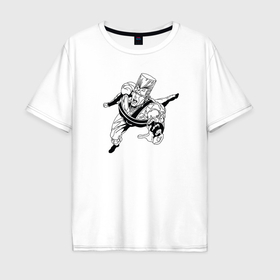 Мужская футболка хлопок Oversize с принтом Польнареф из ДжоДжо в Екатеринбурге, 100% хлопок | свободный крой, круглый ворот, “спинка” длиннее передней части | Тематика изображения на принте: 