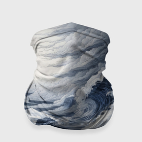 Бандана-труба 3D с принтом Морская буря с облаками , 100% полиэстер, ткань с особыми свойствами — Activecool | плотность 150‒180 г/м2; хорошо тянется, но сохраняет форму | 