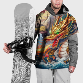 Накидка на куртку 3D с принтом Dragon tattoo   irezumi в Новосибирске, 100% полиэстер |  | 