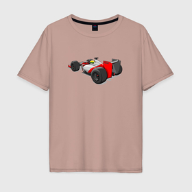 Мужская футболка хлопок Oversize с принтом Формула 1 McLaren Senna , 100% хлопок | свободный крой, круглый ворот, “спинка” длиннее передней части | 